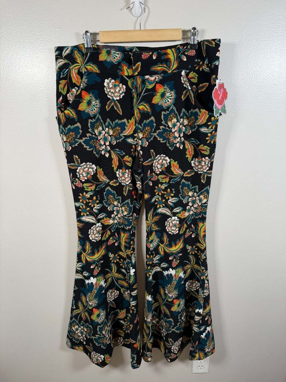 Anna Sui X INC Night Rider Flare Floral Pants Size 18 Bell Bottom Maximalist
